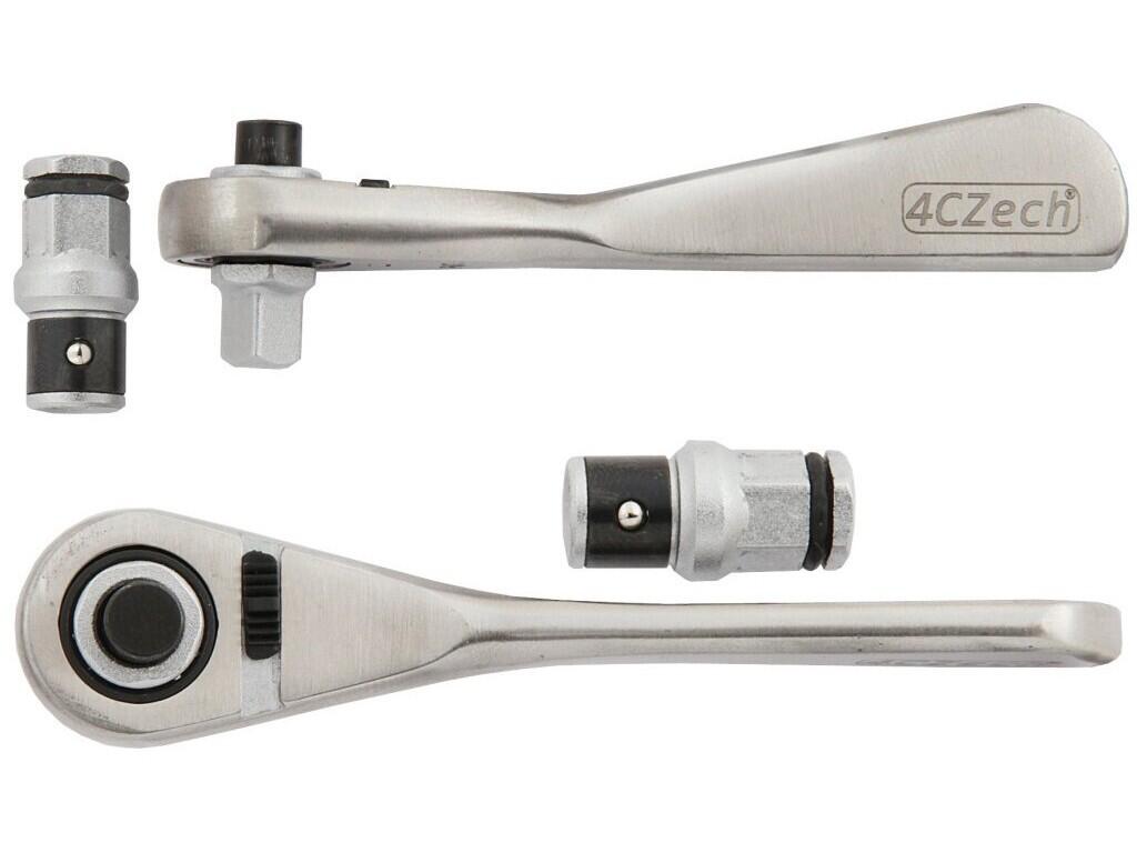 Ráčna mini přepínací s otvorem 10mm + adaptéry 1/4" NEREZ - 4CZ-134-10