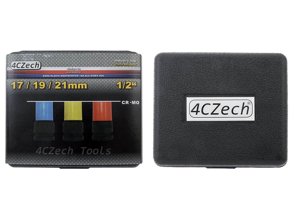 1/2" sada hlavic nástrčných 17,0 + 19,0 + 21,0 mm, na ALU disky kol, délka 85 mm - 4CZ-7290