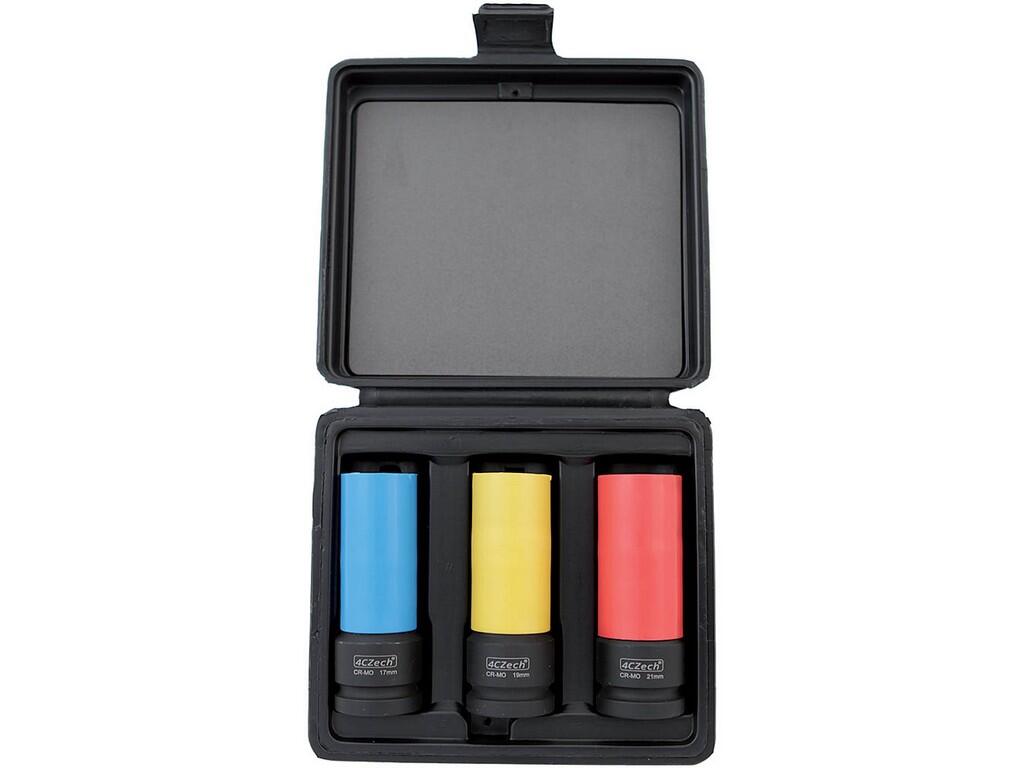 1/2" sada hlavic nástrčných 17,0 + 19,0 + 21,0 mm, na ALU disky kol, délka 85 mm - 4CZ-7290