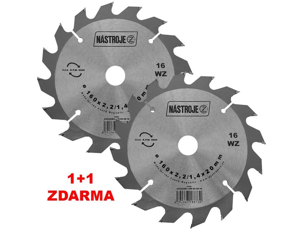 Pilový kotouč SK 160x2,2/1,4x20 5391 16 WZ !!! 2 kusy za cenu 1 kusu !!! - SET-CZ225391-160-22-20-16-I23