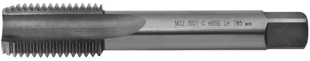 Závitník strojní M22 ISO1 HSSCo5 CSN 22 3042 Levý - CZZ3042L-M22-ISO1