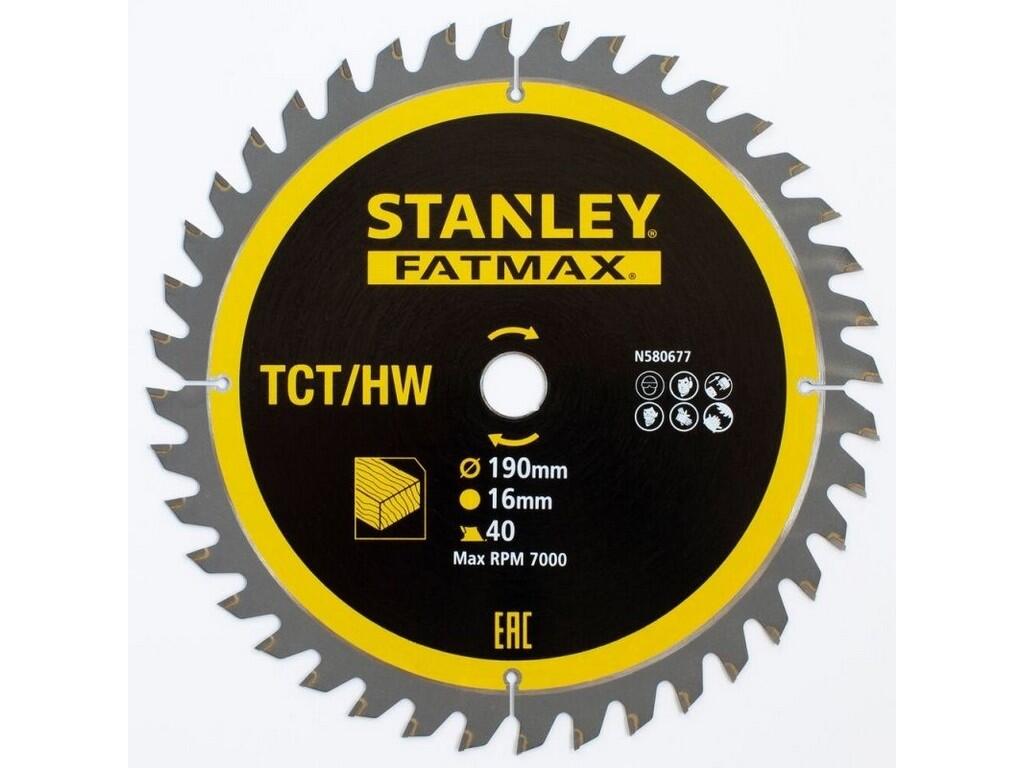 Pilový kotouč TCT/HM pro příčné řezy Ø 190 x 16 x 1 mm, 40 zubů, pro aku pokosovou pilu SFMCS701 - ST-STA13365-XJ