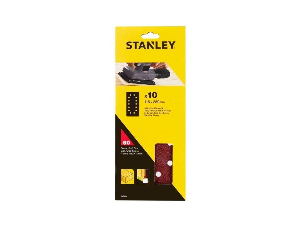 Brusné papíry pro vibrační brusku 115 x 280 mm děrované, P60, Black & Decker, AEG, Bosch, Skil, Metabo, 10 ks - ST-STA31020-XJ