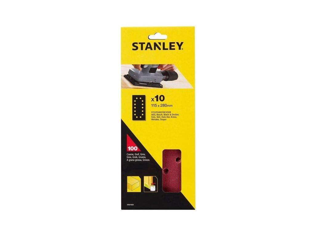 Brusné papíry pro vibrační brusku 115 x 280 mm děrované, P100, Black & Decker, AEG, Bosch, Skil, Metabo, 10 ks - ST-STA31025-XJ