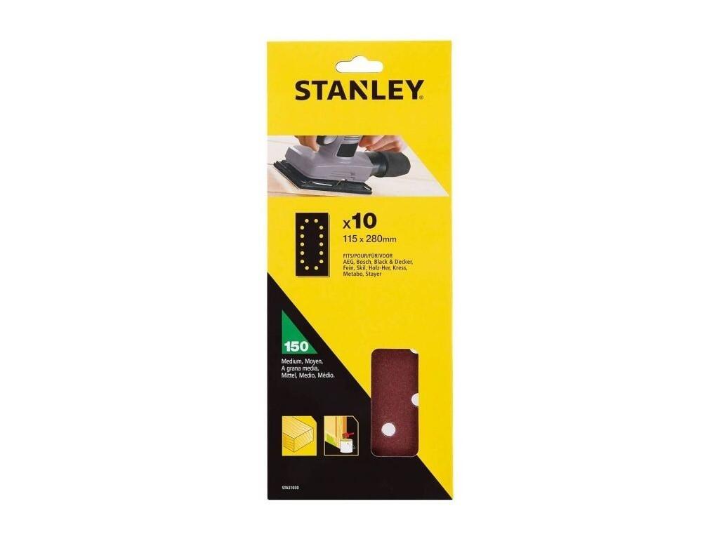 Brusné papíry pro vibrační brusku 115 x 280 mm děrované, P150, Black & Decker, AEG, Bosch, Skil, Metabo, 10 ks - ST-STA31030-XJ