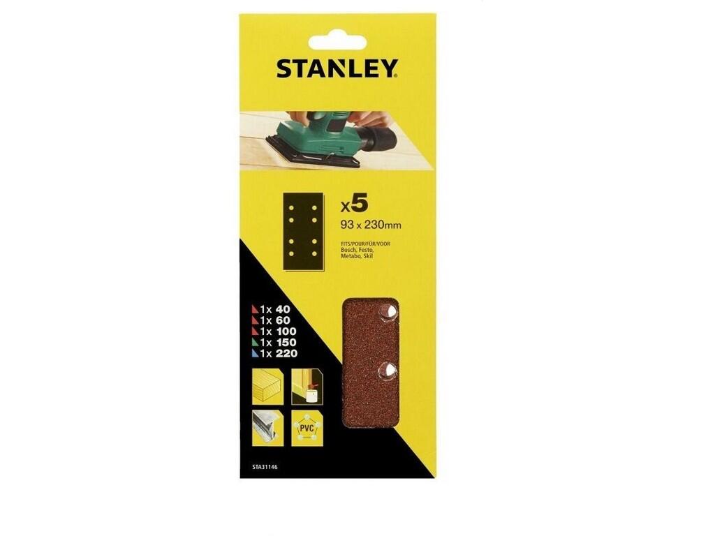 Brusné papíry pro vibrační brusku 93 x 230 mm děrované, 1x P40, 1x P60, 1x P100, 1x P150, 1x P220, Bosch, Festo Metabo, Skil - ST-STA31146-XJ