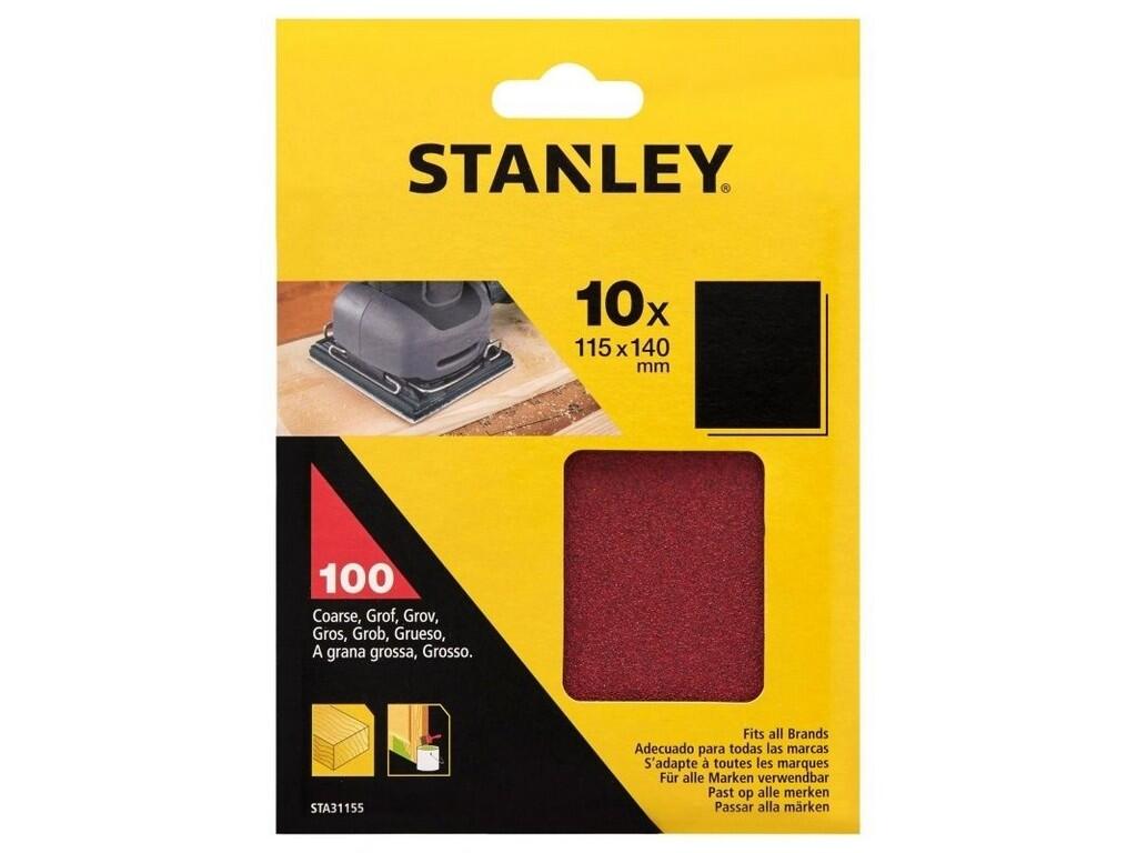 Brusné papíry pro vibrační brusku 115 x 140 mm neděrované, P100, 10 ks - ST-STA31155-XJ