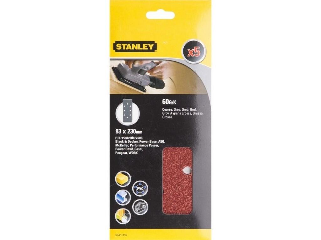 Brusné papíry pro vibrační brusku 93 x 230 mm děrované, P60, Black+Decker, AEG, 5 ks - ST-STA31156-XJ