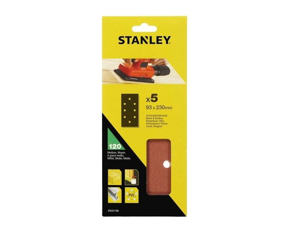 Brusné papíry pro vibrační brusku 93 x 230 mm děrované, P120, Black+Decker, AEG, 5 ks - ST-STA31158-XJ