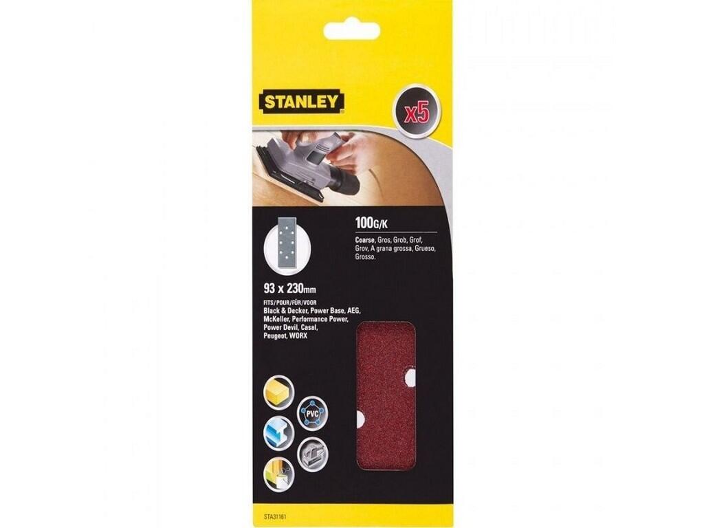 Brusné papíry pro vibrační brusku 93 x 230 mm děrované, P100, Black+Decker, AEG, 5 ks - ST-STA31161-XJ