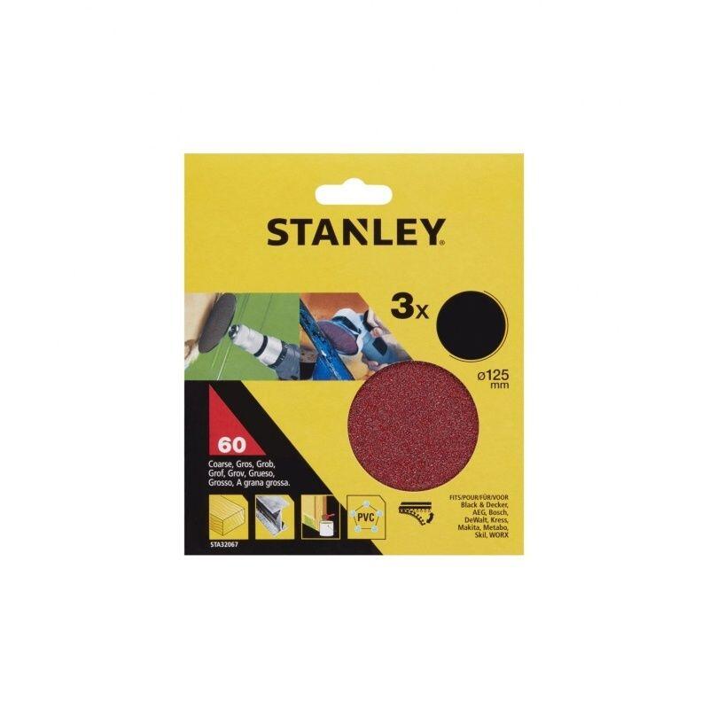 Brusné papíry pro vrtačku se suchým zipem, Ø 125 mm P60, 3 ks - ST-STA32067-XJ