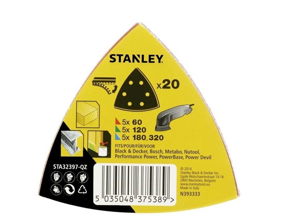 Kartonové balení brusných papírů, delta děrovaný, 5x P60, 5x P120, 5x P180, 5x P320, Black+Decker, Bosch, Metabo - ST-STA32397-QZ