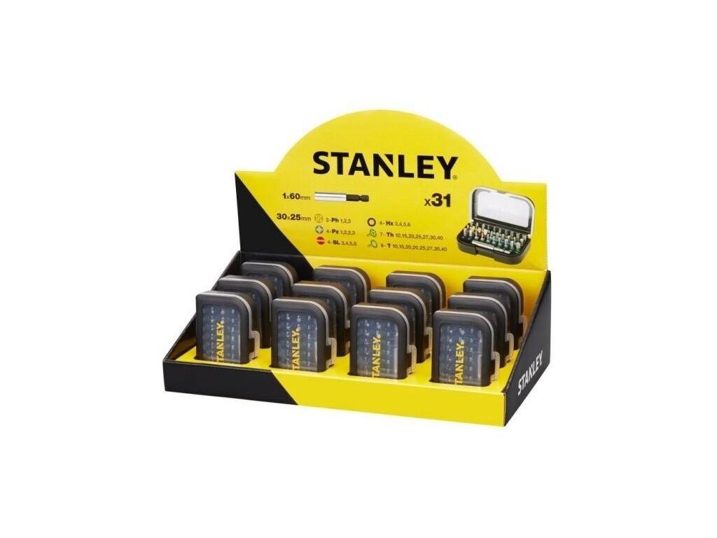 12x 31dílná smíšená sada bitů (ploché, PH, PZ, HEX, Torx, Torx s otvorem) - ST-STA60491M-XJ