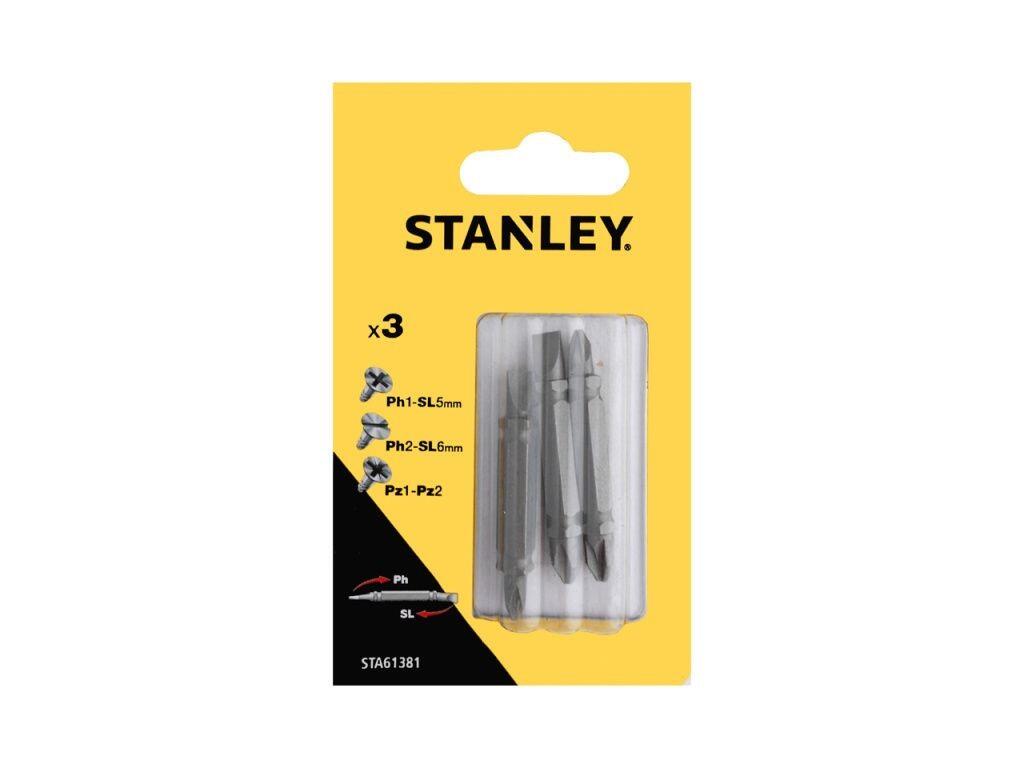Oboustranné šroubovací bity PH1-PL5, PH2-PL6, PZ1-PZ2 x 48 mm - ST-STA61381-XJ