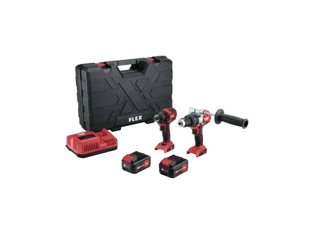 Sada nářadí 1/4" + 1/2" 59dílná 4-32mm + 2 ráčny + -PD 2G 18.0-EC FS55 2-rychlostní aku-vrtačka s příklepem + ID 1/4" 18.0-EC aku-rázový utahovák - SET-4CZ-3-VII23
