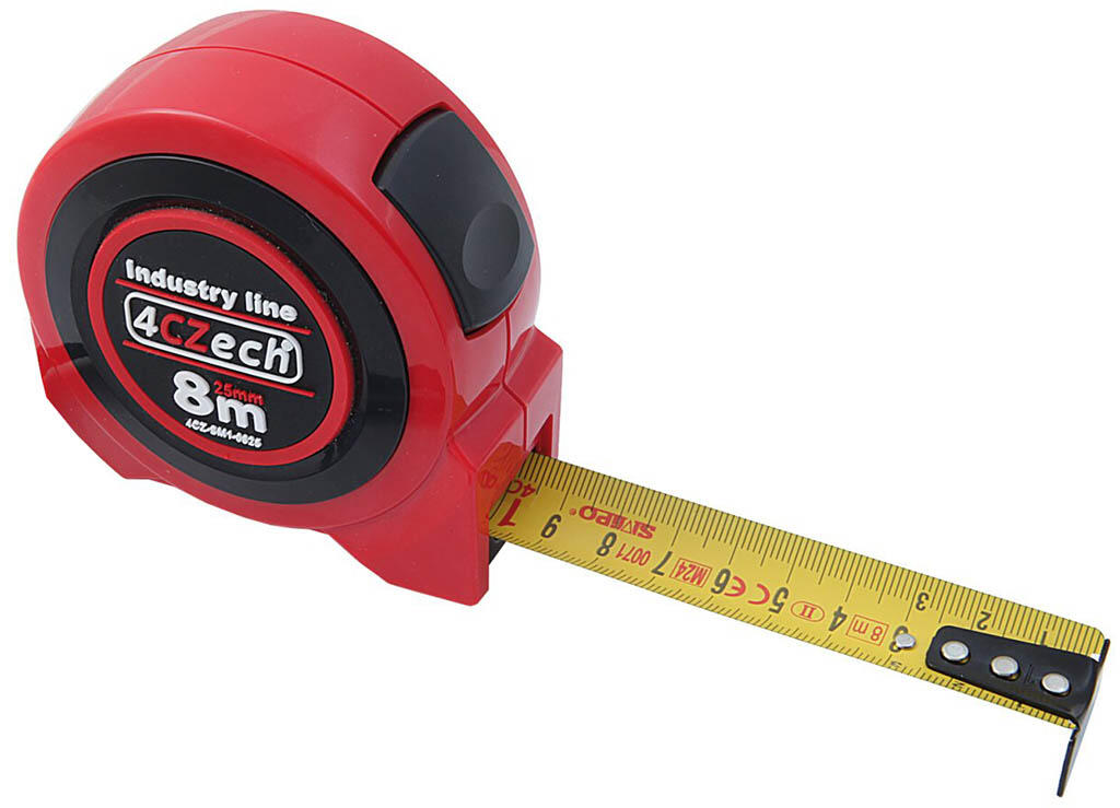 Svinovací metr 5m/25mm, 1x brzda, nylon, oboustranný - 4CZ-SM1-0525