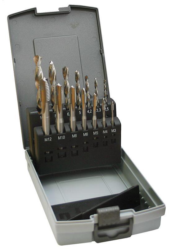 Sada vrtáků CZ002 a závitníků pro průch.záv.lam. DIN371(1500)+DIN376(3500) - SV338RCZ002HSS-14CP