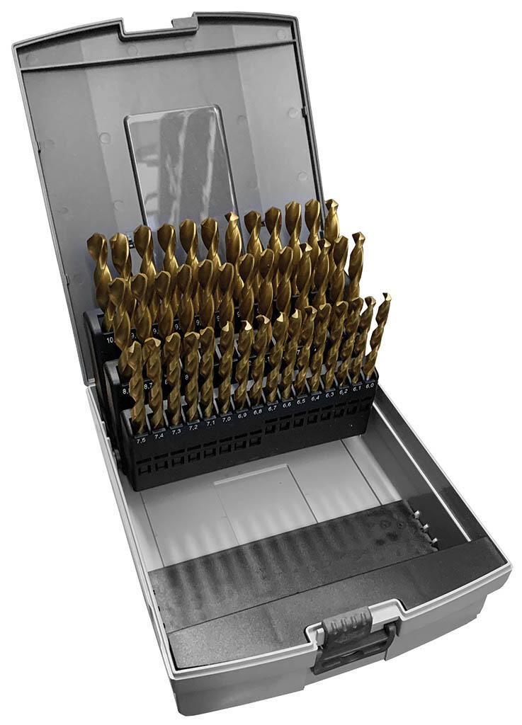 Sada vrtáků 41 dílná, 6,00-10,00x0,1mm S338RCZ002HSS TiN, plastová krabička - SV338RCZ002HSSTIN-41P