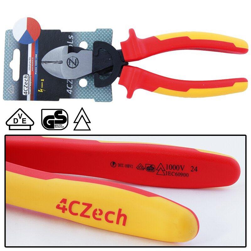 Kleště štípací boční VDE 180mm S3,8/M2,7/H2,2mm DIN ISO 5749 IEC60900 - 4CZ-335VDE-180PVC