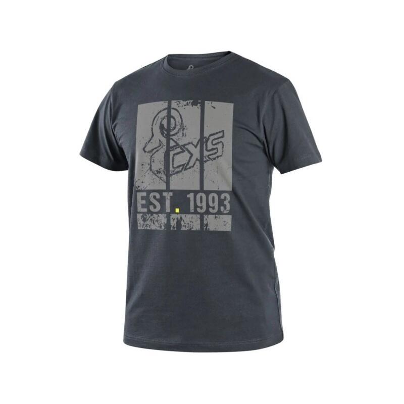 Tričko CXS WILDER, krátký rukáv, potisk CXS logo, tmavě šedá, vel. 2XL b1/60 - CN-1610-331-718-96
