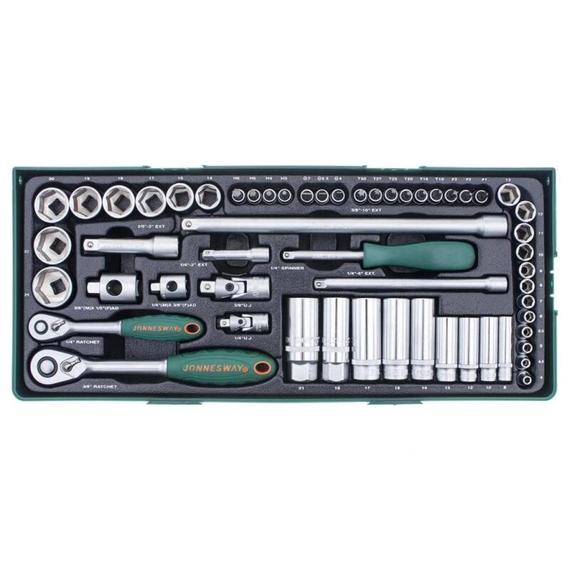 Modul PVC (B) - 56-dílná sada hlavic 1/4", 3/8" - JW-S04H3157SP