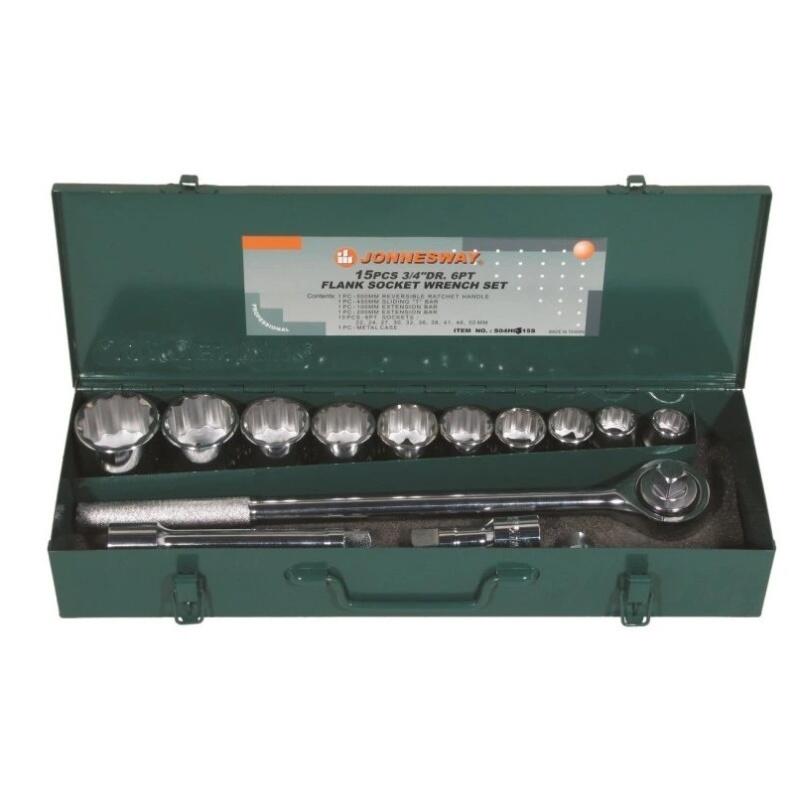 Sada hlavic 3/4" (22-50) 12-hran 15-dílná - JW-S04H6315S