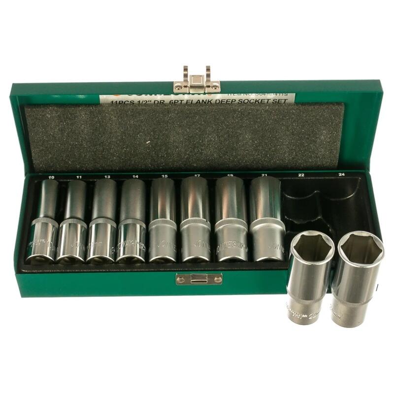 Sada hlavic 1/2" (10-24) prodloužených 11-dílná - JW-S04HD411S