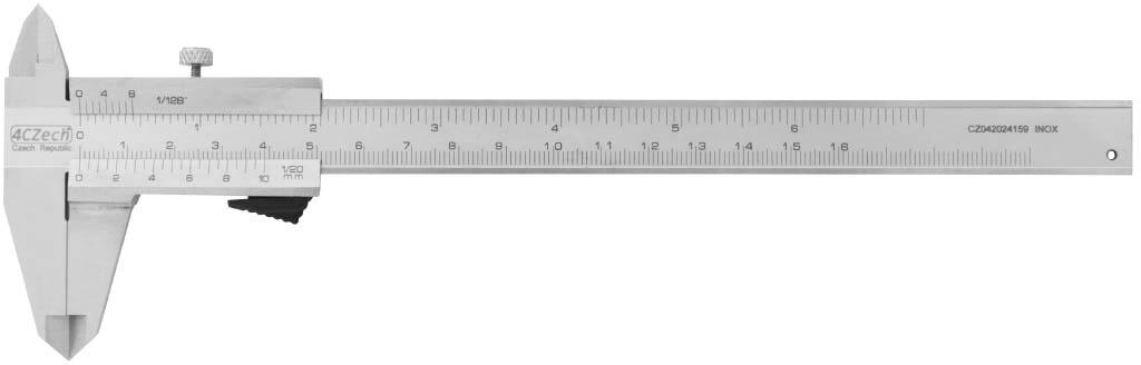 Měřítko posuvné analog 0-160/0,05mm, aretace šroubkem, kulatý hloubkoměr INOX 4CZech - 4CZ-11016558