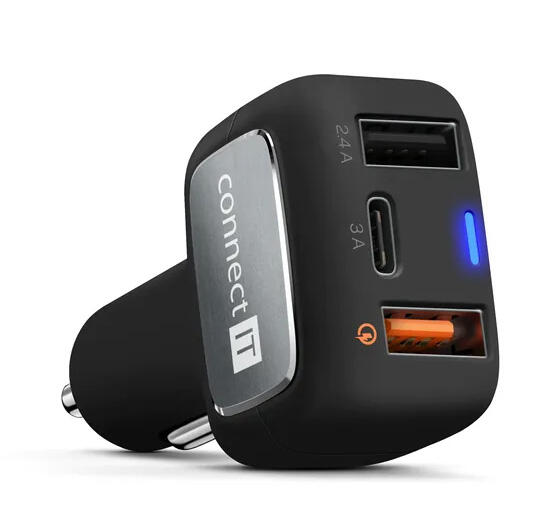Sada kombinovaných závitníků M3+M4+M5+M6+M8+M10 HSS + adaptér, v kovové krabičce + Nabíječka do auta CONNECT IT InCarz- 2x USB- 1x USB-C- 3A- černá - SET-CZVZ-130-907-E1