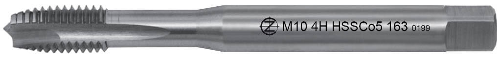 Závitník strojní M16x2 HSSCo5 ISO1 (4H) přímá drážka s lamačem třísek ČSN 22 3043 - 163 - CZZ163-160