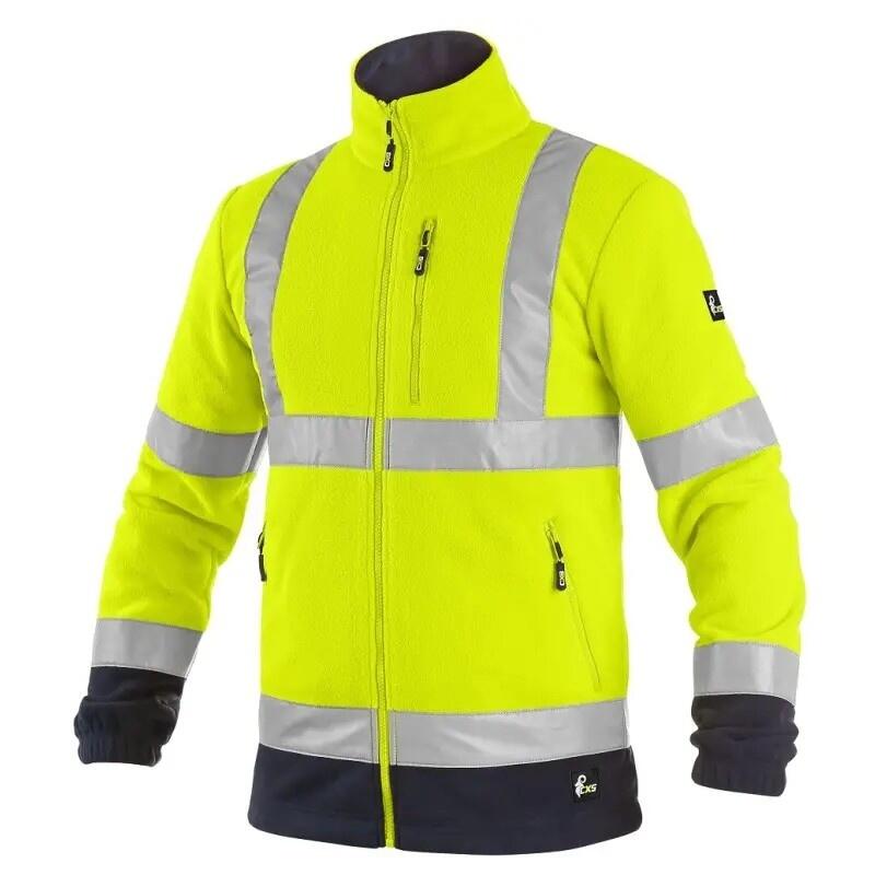 Bunda CXS PRESTON, výstražná, fleece, žluto - modrá, vel. 4XL b1/10 - CN-1115-023-155-98