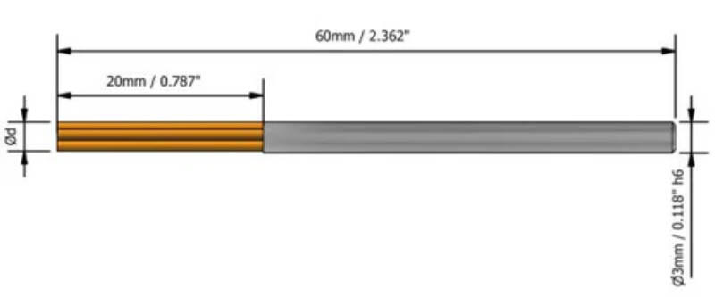 Kartáč bodový pro odjehlení Ø 1,5 mm - zrno 6000 (světle fialový - pro pryskyřice a kompozitní materiály) - UF-PB-6000-D001,5-3015