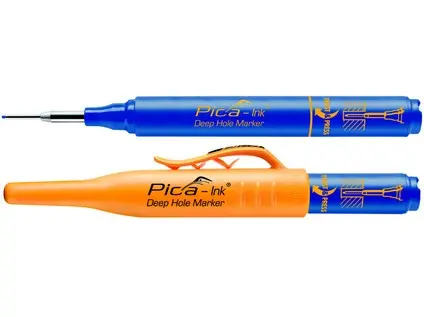 PICA atramentový permanentný značkovač do hlkých otvorov s nastavitelným teleskopickým hrotom - píše na všetky suché povrchy - modrý - PC-150/41